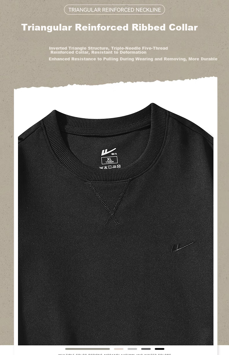 Huili Round Neck Sweatshirt for Men with Embroidery, Long-Sleeve T-Shirt, Printed Undershirt, Casual Trendy Jacket for Men in Spring And Autumn Seasons 2