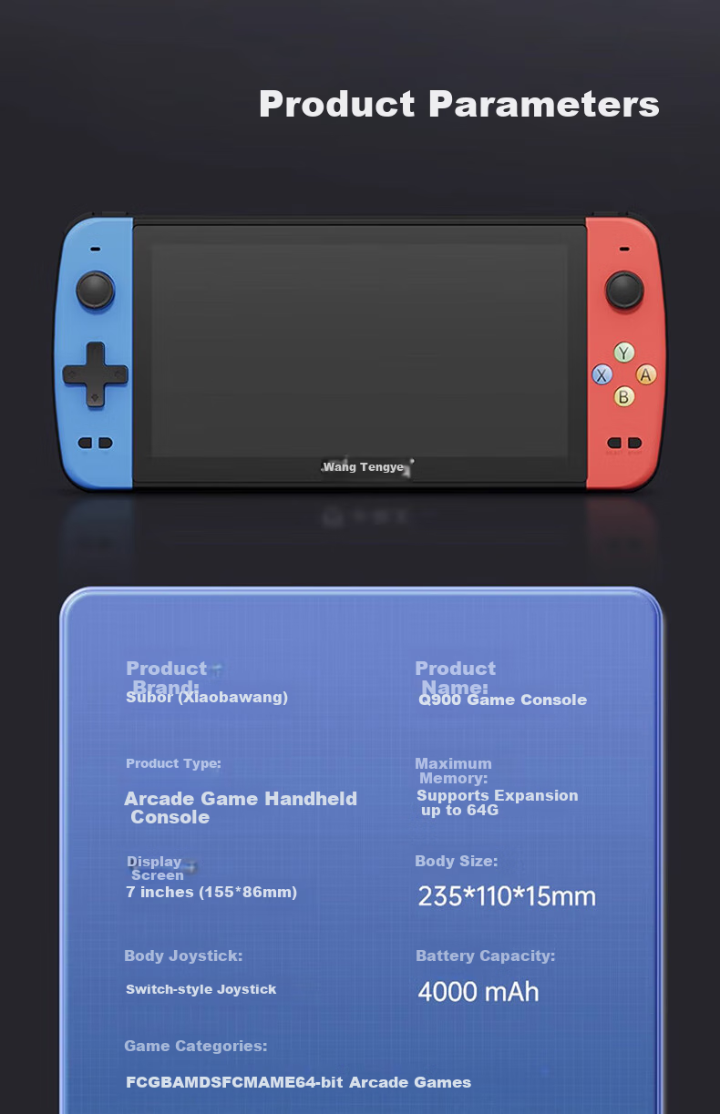 Xiaobawang Q900 Handheld PSP Game Console FC Retro Dual-Player Joystick Arcade Machine Children's Game Console Birthday Gift Q900+32GB 19