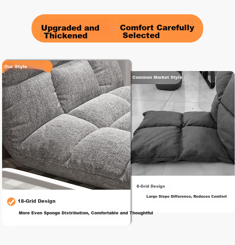 Shanshanmuyi Foldable Backrest Lazy Sofa Bed, Bedroom Fabric Sofa, Single Living Room Recliner, Bay Window Balcony Tatami 6