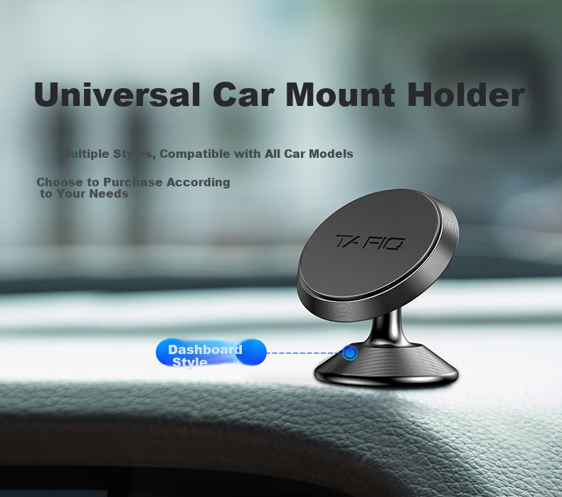 Dijialun Magnetic Car Phone Holder, Suction Cup Mount for Navigation, Center Console Magnetic Stand, Glossy Black 3