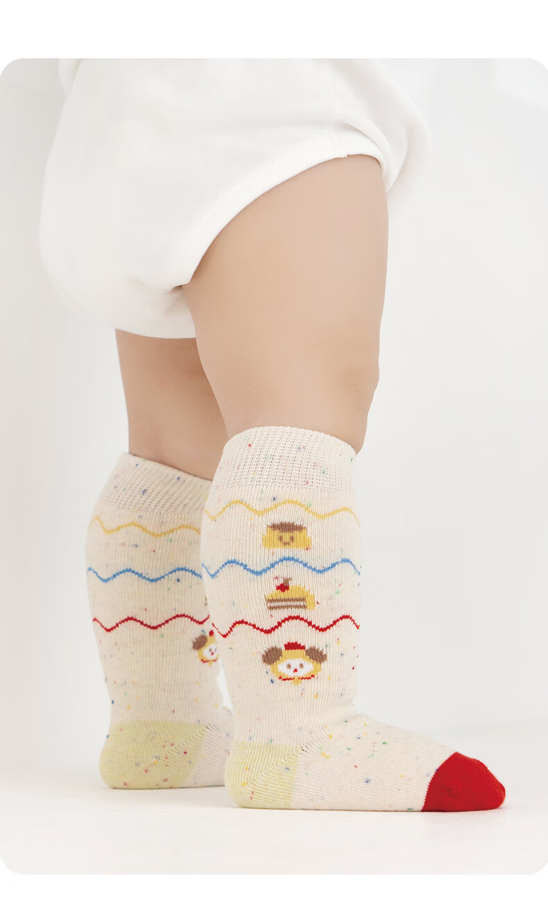 Growth Baby Socks Pure Cotton Seamless Spring Autumn Girls Long Tube Non-Restrictive A-Class Fall Children's Long Socks Infant Calf Socks 3