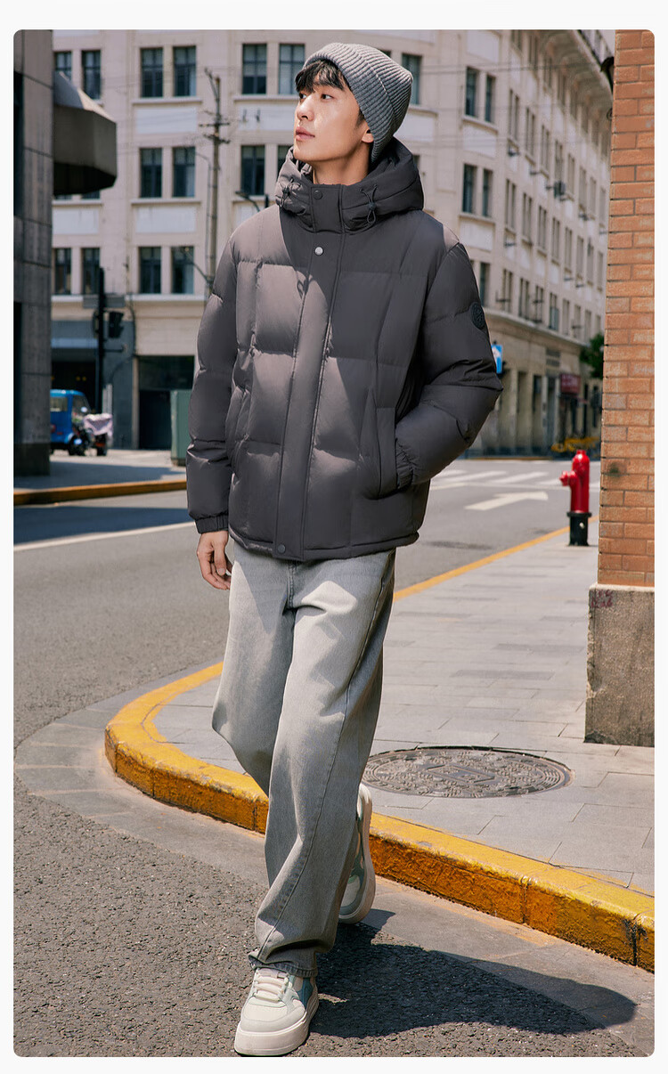 SNOWFLYING 2025 Autumn New Men's Short Hooded Down Jacket Business Casual Fashion Thick Warm Cold-Resistant 5