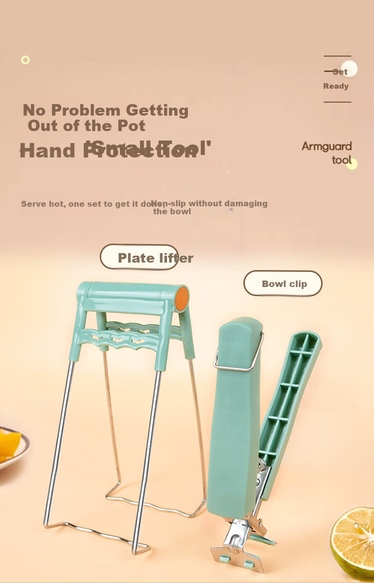 Dipuer 304 Stainless Steel Anti-Scalding Bowl Gripper, Steaming Plate Tongs, Bowl Lifter, Pot Lid Grabber, Dish Carrier 4