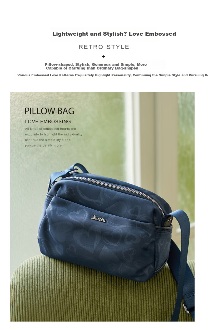 Laifu Shoulder Bag, Large Capacity Pillow Bag, Middle-Aged Women's Canvas Heart-Shaped Crossbody Bag, Birthday Gift 7