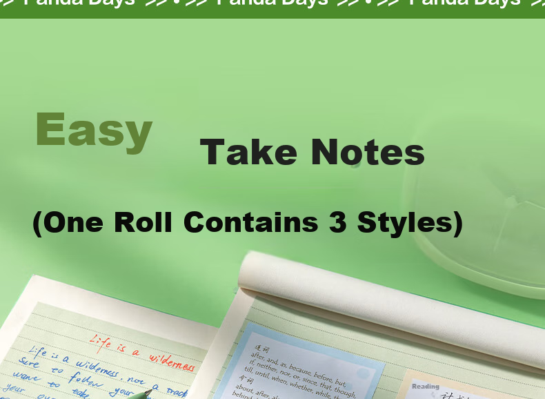 Deli Panda Dudu Pull-Out Sticky Notes, Student Boxed Memo Pads, 70*55mm (200 Sheets), BT414 6