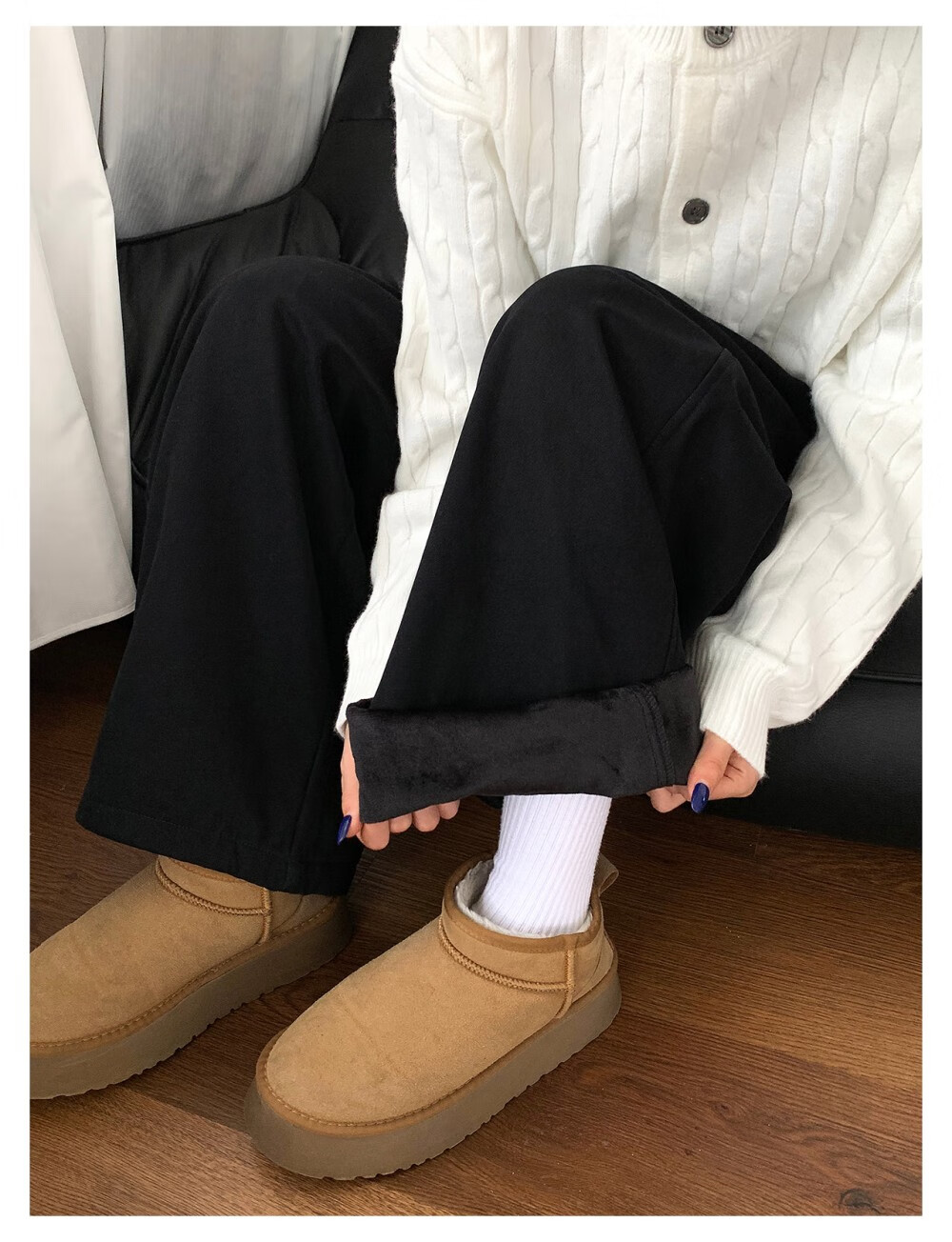 ICH MODE "Body Sculpting" Solid Color Loose Casual Pants 2026 New Versatile Curved Pants White M 6