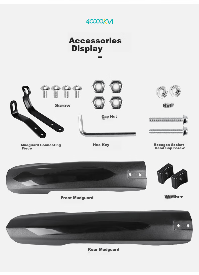 Siwangongli Mountain Bike Mudguard, Bicycle Front Mudguard, Fully Enclosed Bicycle Rear Wheel Mudguard, Universal Accessories Set 7