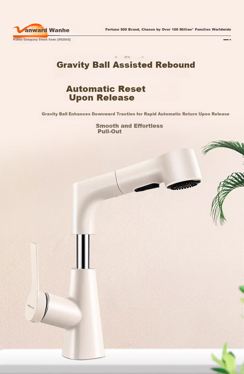 Vanward Basin Faucet Bathroom Sink Mixer Tap Hot and Cold Pull-Out Adjustable M83Q 15