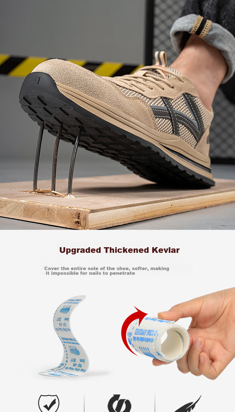Fumeier Safety Shoes for Men with Steel Toe Cap, Anti-Smashing, Anti-Puncture, Lightweight, Comfortable, And Safe Work Site Shoes 1158T Size 42 5