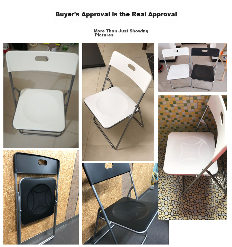 Shuaili Folding Chair, Plastic Portable Leisure Backrest Dining Chair, Office Training Conference Meeting Stool Black SL1613Y2 9