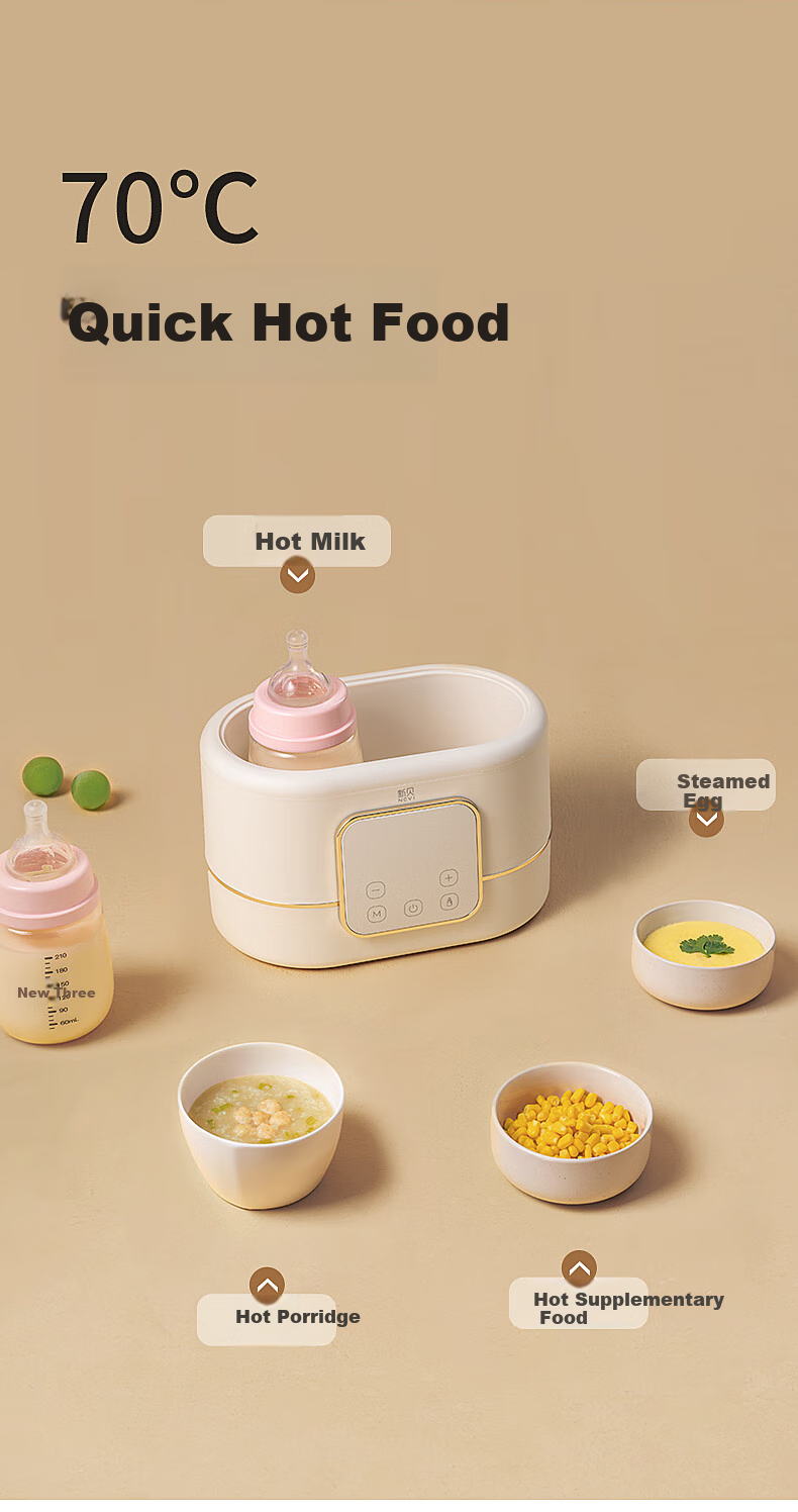 Xenbea Milk Warmer And Sterilizer, Two-In Defrosting And Heating, Breast Milk Storage And Heating, Baby Bottle Warmer, Constant Temperature Milk Warmer, 8270 11