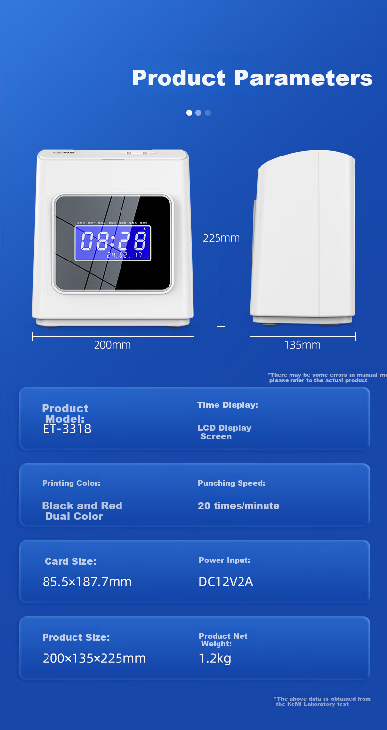 Kemi (Comet) Dual-Color Ribbon, Time Clock Paper Card Attendance Machine Ribbo 11