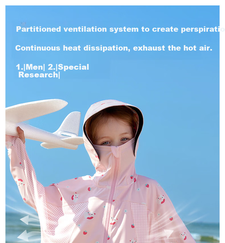 Beitaisi Children's Sun Protection Clothing, Summer Mesh Ice Silk Cool-Feeling, Boys And Girls UV Protection Garment, Breathable New Style Baby Jacket 4