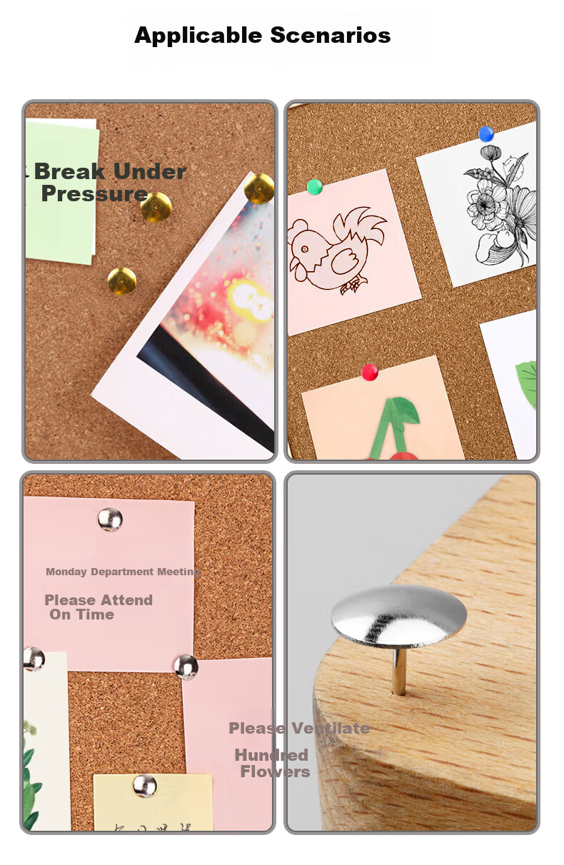 Youbili Pushpins, Cork Board Tacks, Drawing Pins, 200 Pieces/tube, 8*23mm, 1 Tube, 4355 Colorful 6