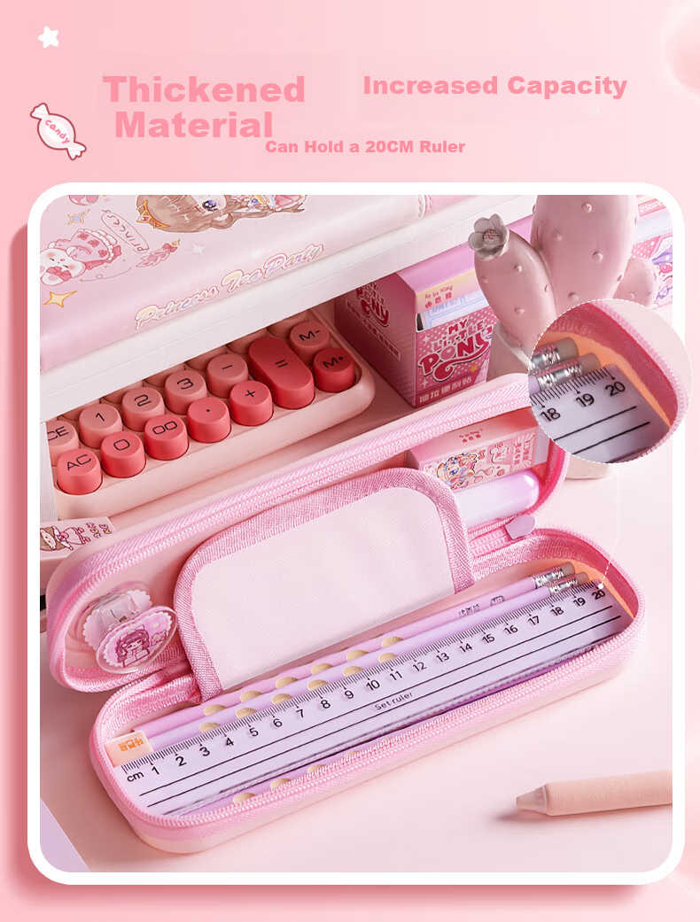 Kabaxiong Detachable Bubble Ball Double-Layer Pencil Case, Smooth Opening And Closing, High Aesthetic Value, Large Capacity Stationery Pencil Case for Students, Back-To Essential for Girls 3