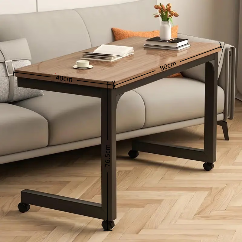 Zhuobo Computer Desk Bedside Table Coffee Table Mobile Study Desk BZ15 Walnut 80x40cm