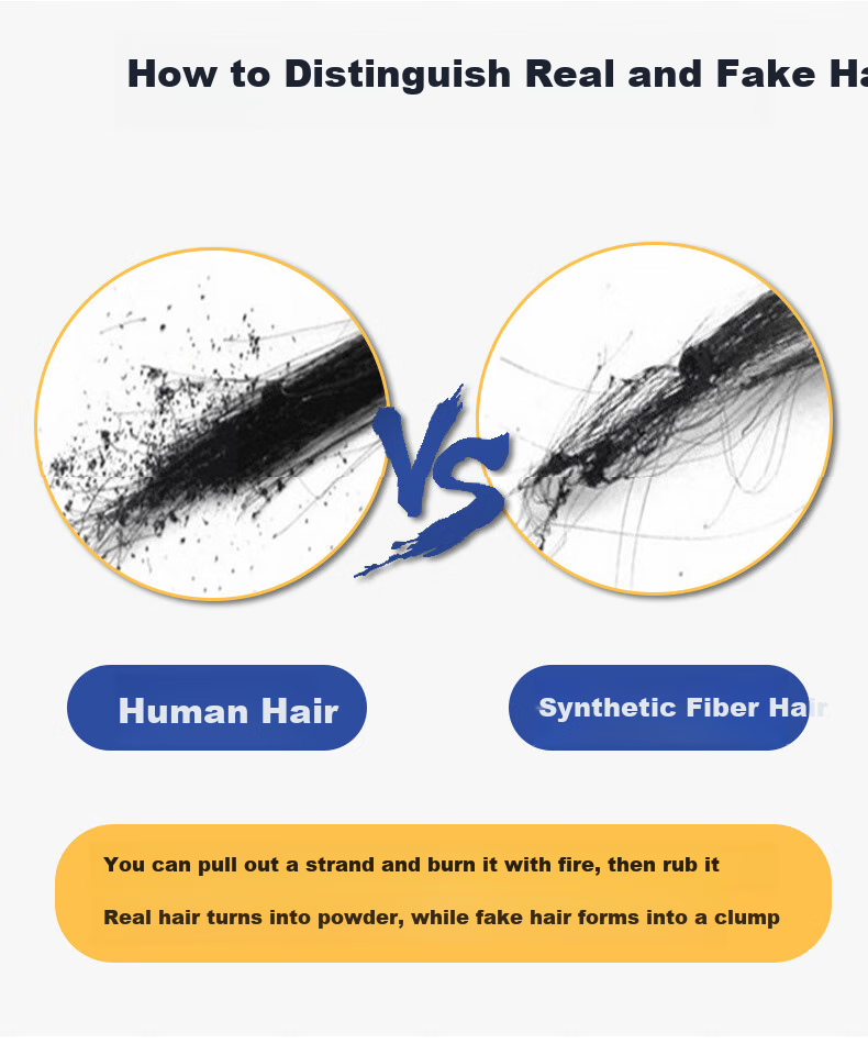 Baisitang Men's Wig Natural Full Head Cover Real Human Hair Wig 100% Real Hair Wig for Men with Slight Parting And Bangs 8