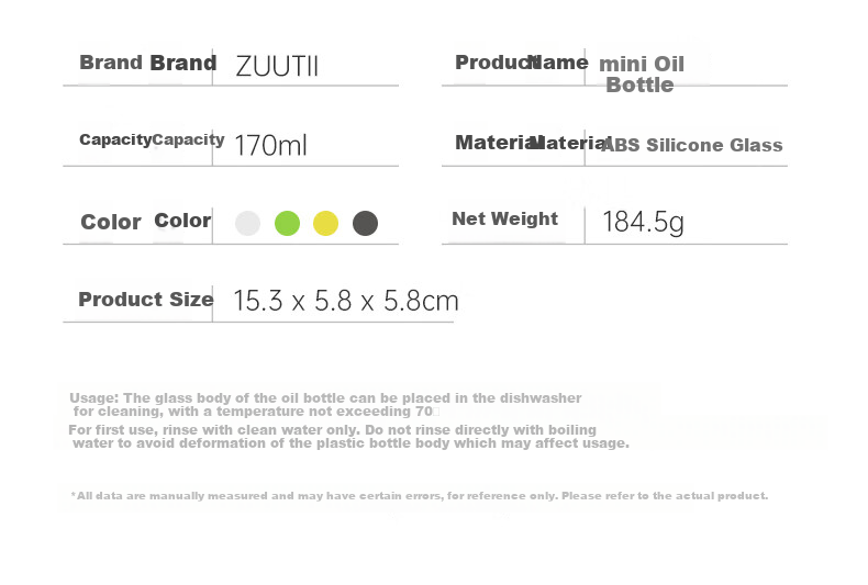 Zuutii Oil Bottle Kitchen Automatic Open-Close Glass Jar Seasoning Leak-Proof Gravity Vinegar Soy Sauce Bottle Mini 170ml 22