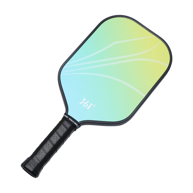 361° Pickleball Paddle Student Professional Fiberglass Single Paddle PP Honeycomb Core Advanced Durable Competition Training Level Yellow+Blue