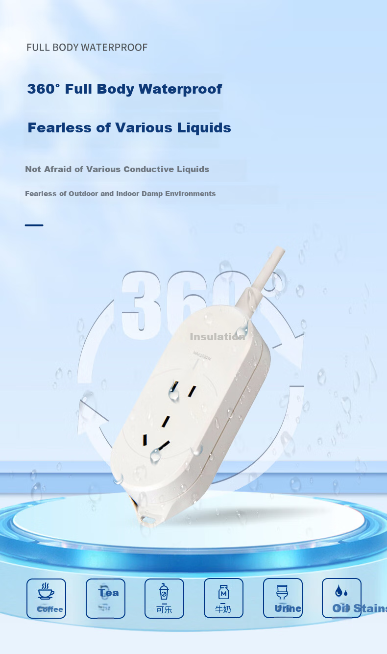 Juedian Waterproof Switch Socket/power Strip/outlet Strip/power Board/extension Cord, Outdoor Rainproof New National Standard 10A Five-Hole, International IP68 Certified, Master Control 10 Meters Long 2
