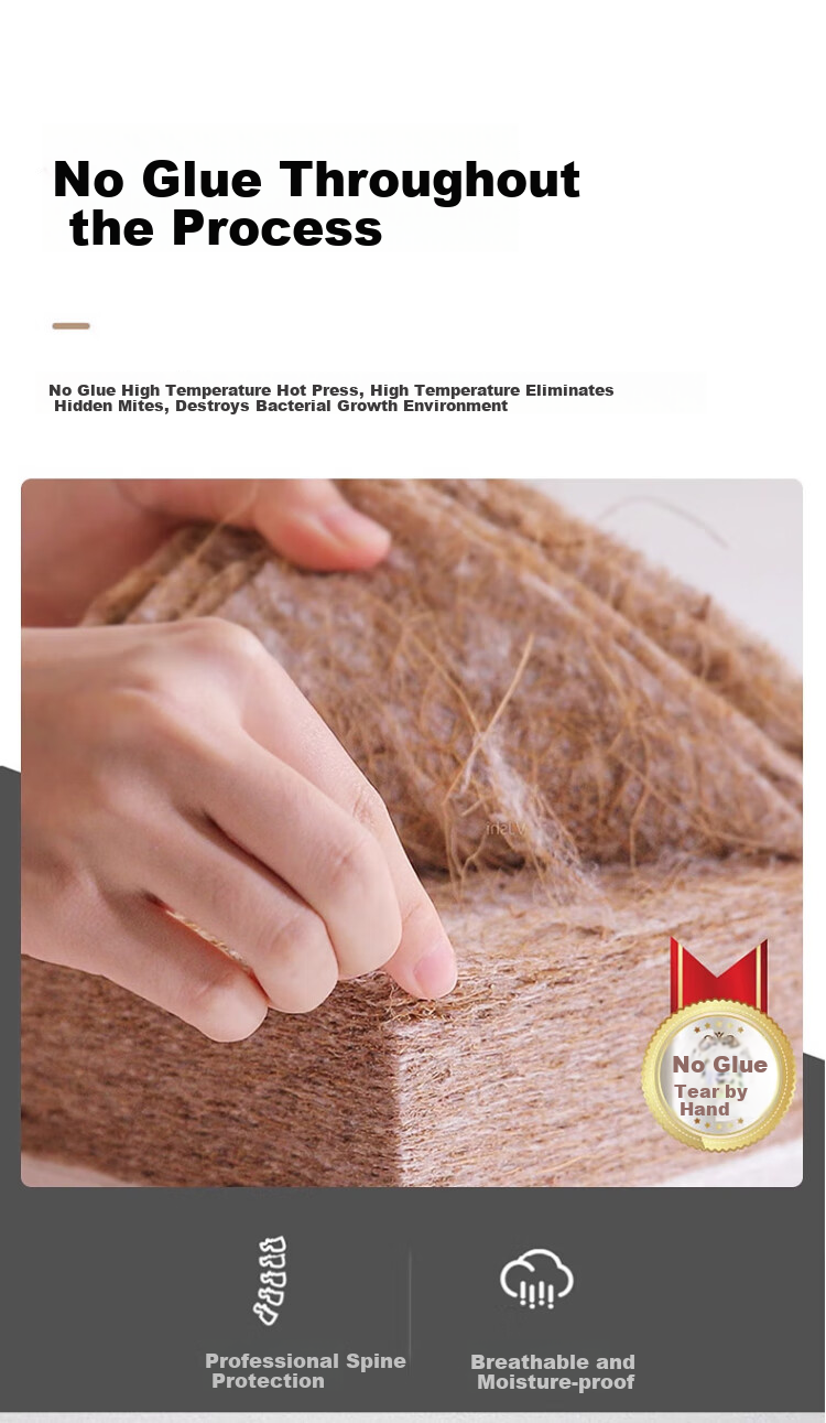 Jingcai Mattress JC316 Model, Coconut Palm Fiber Mattress, Foldable, for 1.8m Double Bed, Thin Mattress, 1.8*2 Meters, Firm Coir Mat 8