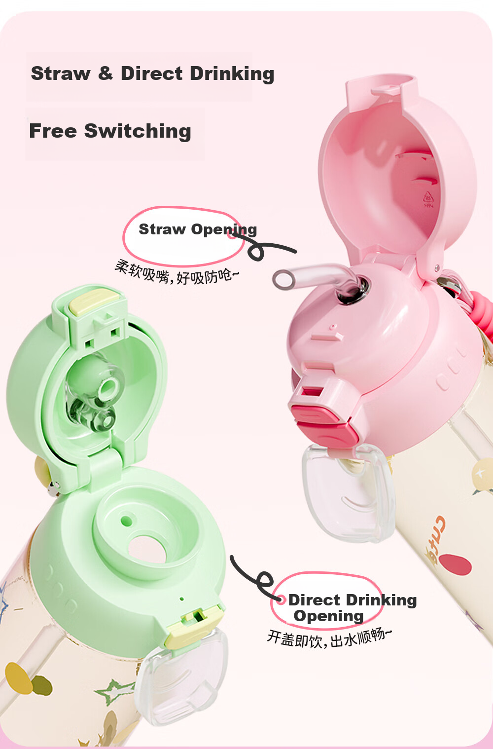 Fuguang Children's Water Bottle, PPSU Material, Elementary School Summer Dual-Use Straw Cup, Kindergarten And Pregnant Women Plastic Cup, 620ml 6