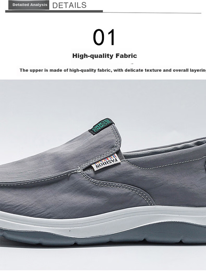 Weizhi Old Beijing Cloth Shoes Slip-On Loafers Casual Canvas Shoes for Men, WZ1041, Size 39 6