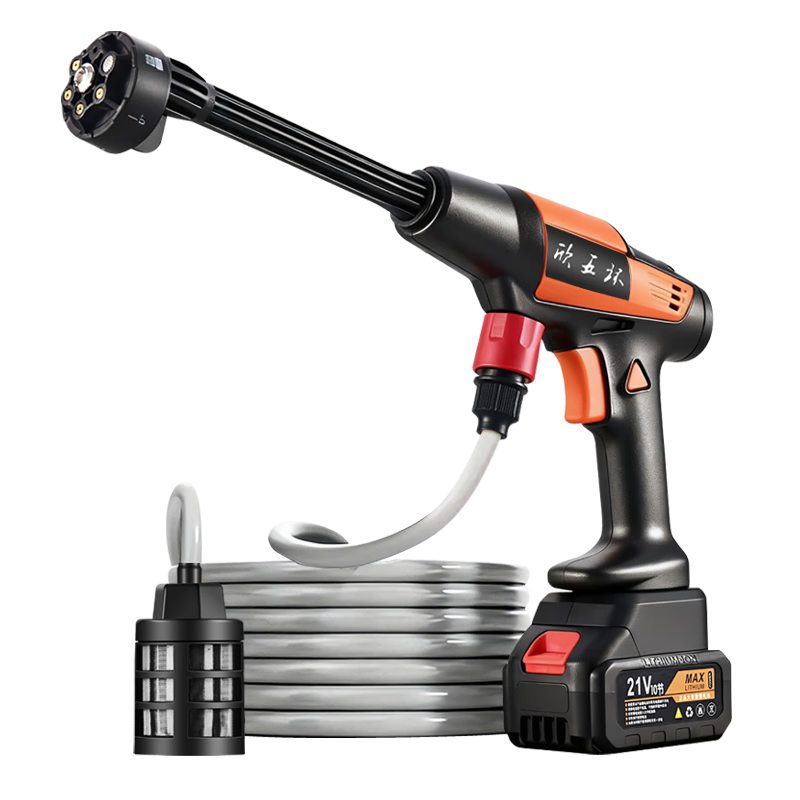 Xinwuhuan Wireless Car Washer Lithium Battery High-Pressure Water Gun Cleaning Machine Portable Brushless Motor Single Lithium Battery for Home and Garden