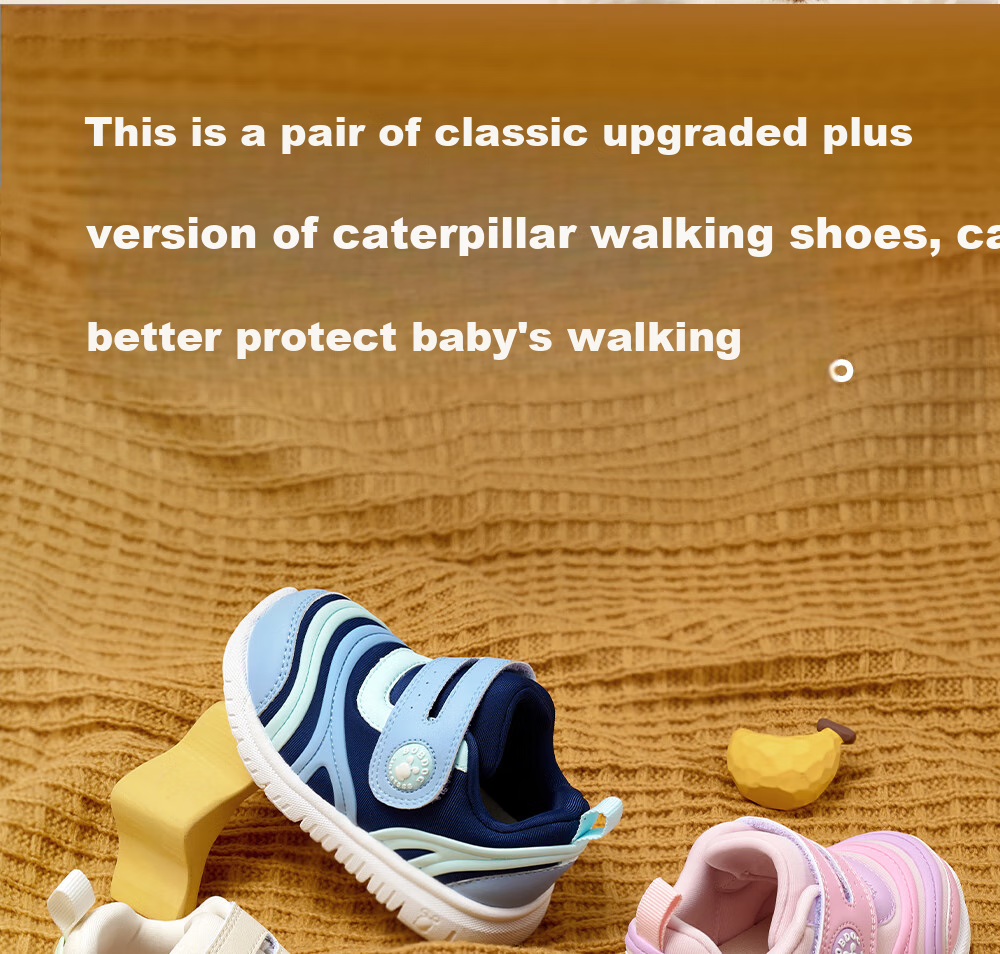 BOBDOG Children's Walking Shoes, Baby Non-Slip Breathable Caterpillar Boys' Shoes, Cherry Blossom Pink, Size 21 1
