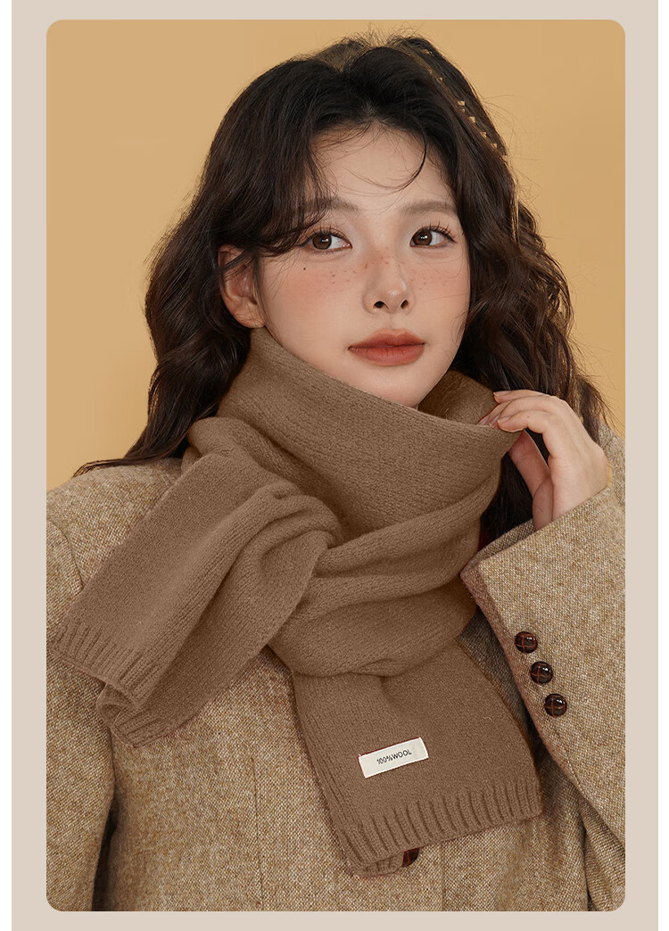 FitonTon Women's Winter Scarf 100% Wool Thick Warm Shawl Neck Warmer Gift Box for Girlfriend Birthday New Year 7