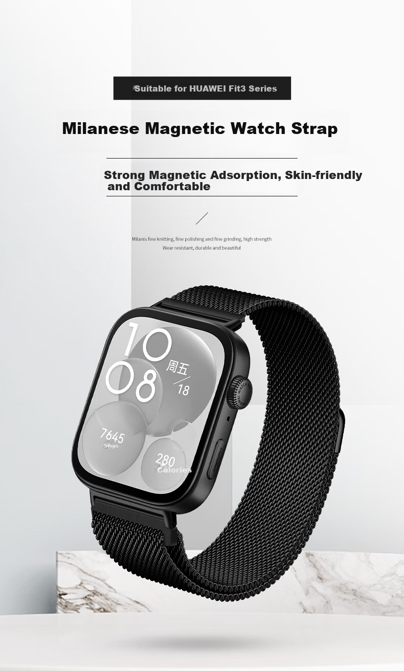 Weiqiantu Compatible with Huawei FIT4pro/FIT4/FIT3 Watch Band, Milanese Magnetic Stainless Steel Huawei FIT4pro Watch Band for Men And Women, 20MM Interface [Starry Color] 1