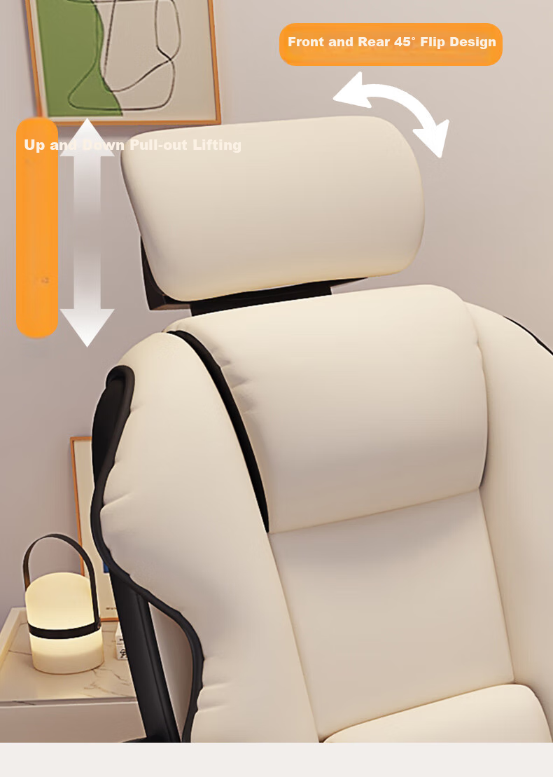 Chibailun Computer Chair, Bow-Shaped Gaming Chair, Home Office Chair, Reclining Sofa Chair, Comfortable for Long Sitting, Dormitory Study Chair 15