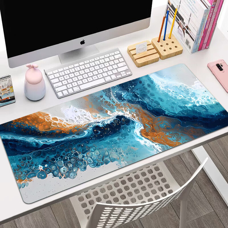 Juyingfeng Large Mouse Pad Computer Keyboard Mat Office Gaming Student Dormitory Writing Pad Cartoon Premium Edge-Locked Washable Desk Mat 800*400*3mm Lingyu Banyue 4