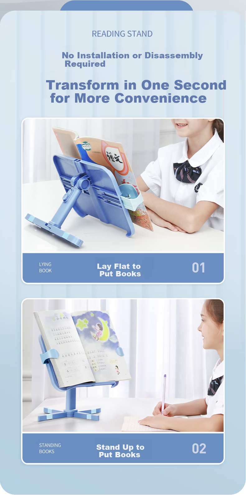 Maotaizi Double-Layer Reading Stand, Children's Book Holder, Multifunctional Reading Stand, Writing Board, Posture Corrector, Adjustable Reading Rack, Book Fixer 4