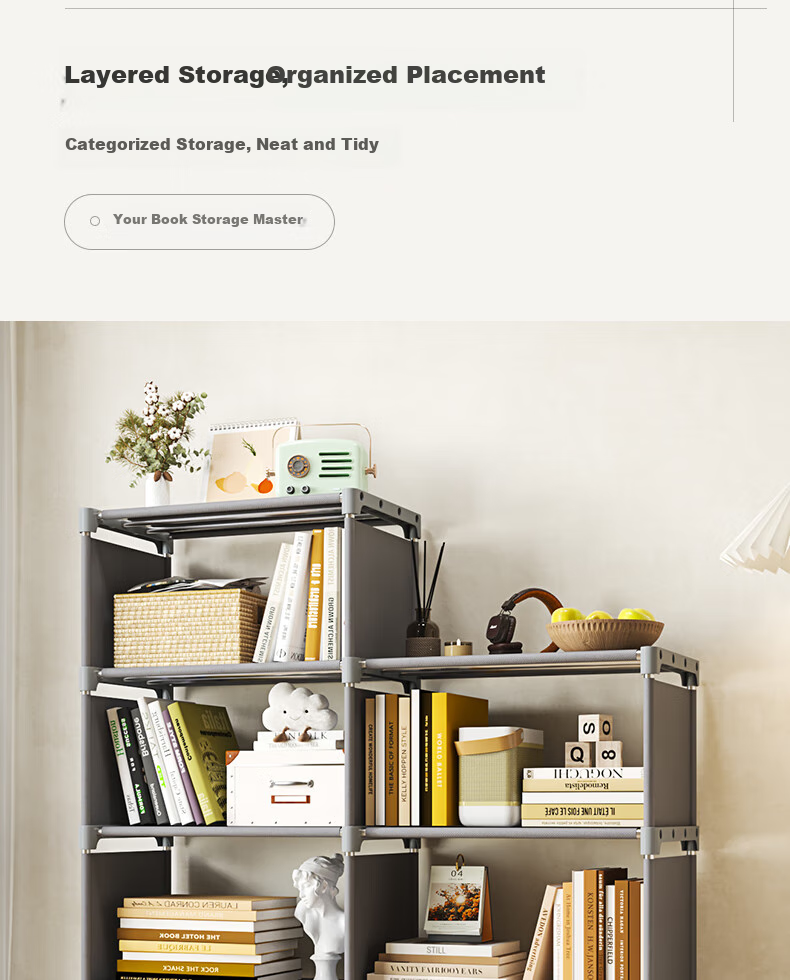 Jialiren Floor Bookshelf, Desktop Storage Rack for Students, Simple Bookcase for Dormitory And Home Use, Multifunctional Storage Shelf 12