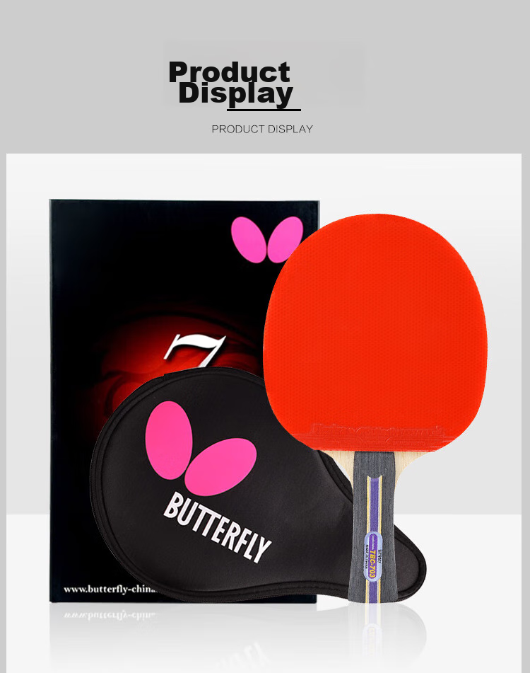 BUTTERFLY Six-Star Table Tennis Paddle, Penhold Grip, Double-Sided Reverse Rubber, Professional Competition Single Paddle 601, Includes Racket Cover 6