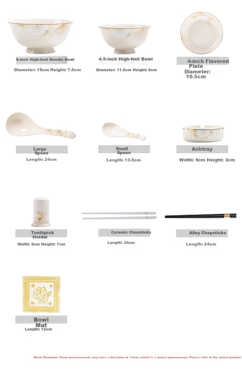 Haoya 82-Piece Bowl And Plate Set, Chinese Jingdezhen Tableware Set, Bowls And Plates for Housewarming, Wedding Gifts, And Celebrating Happiness 3