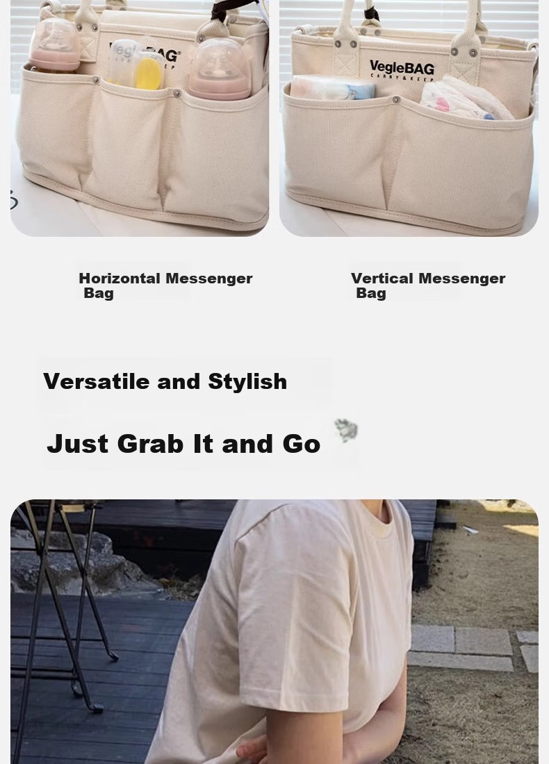 FENYE Mommy Bag, Lightweight And Stylish Handbag for Mothers And Babies, Crossbody Bag for Outdoor Use, Beige 8