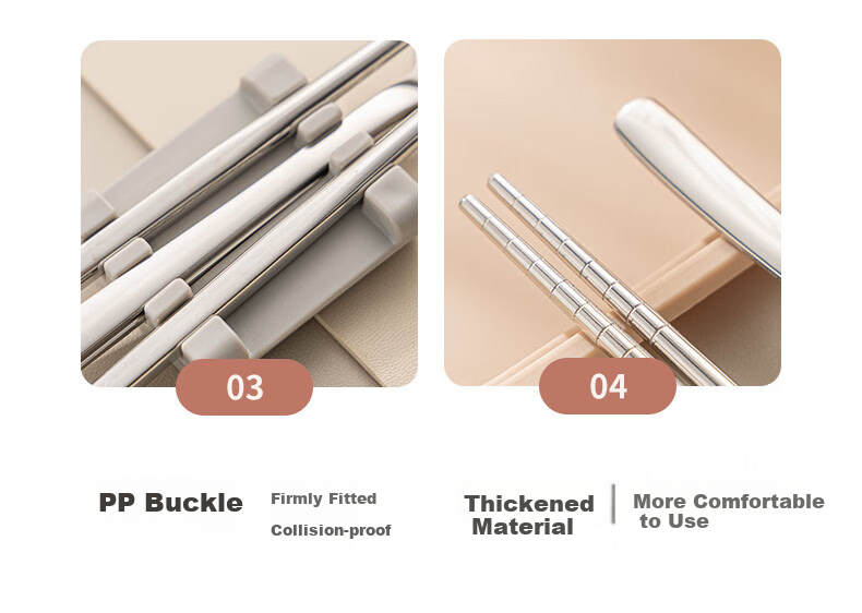Guangyi Chopsticks, Tableware Student 304 Stainless Steel Chopsticks And Spoon Set, Office Worker Portable Cutlery GY7313 22