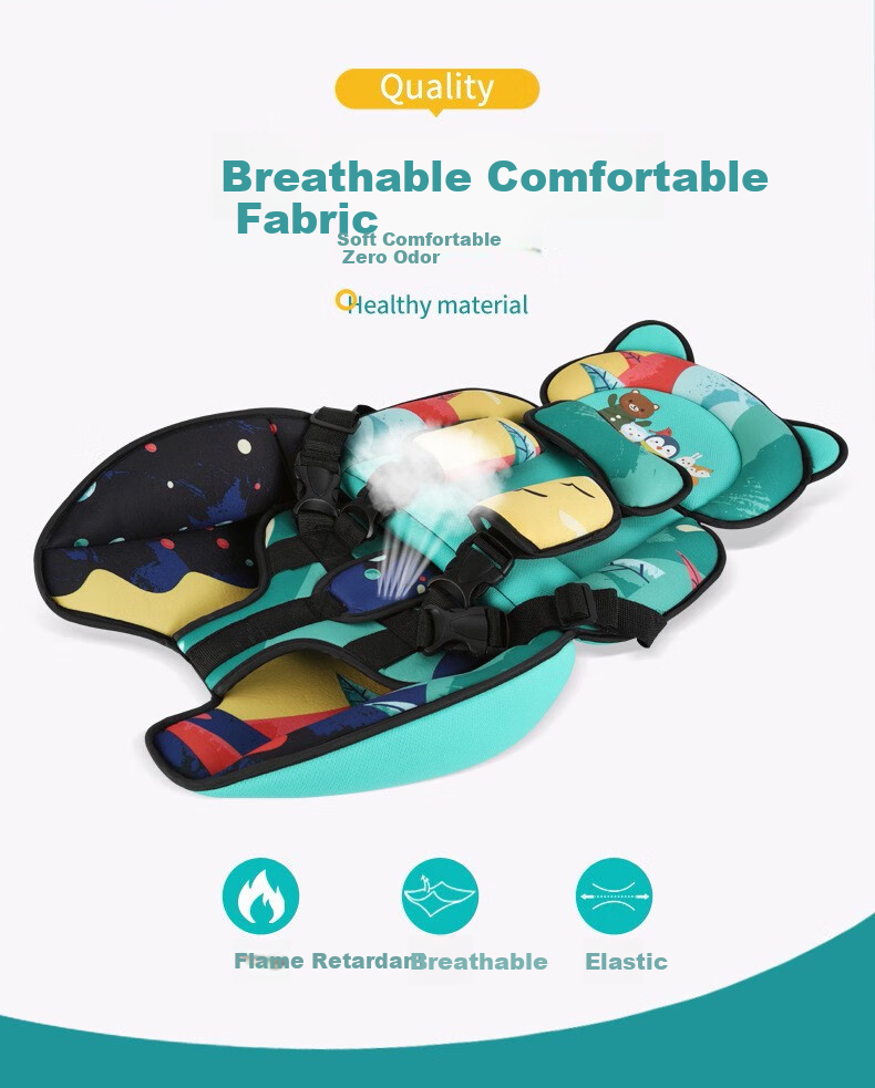 Dijialun Car Child Seat Cushion, Simple Portable Safety Belt Fixer, Shoulder Pad, Cartoon Girl Seat Cushio 4