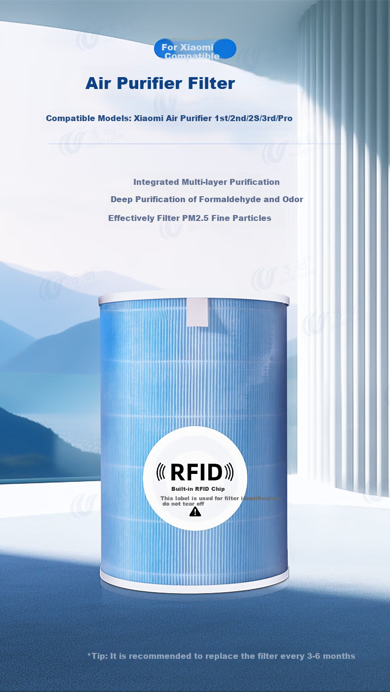 Wanchuang Compatible Air Purifier Filter for Mijia Xiaomi Air Purifiers, Suitable for 1st/2nd/3rd Generation/2S/4th Generation/4 Lite/Pro Models, Removes Smog, Formaldehyde And Odors, Filter Mesh 1