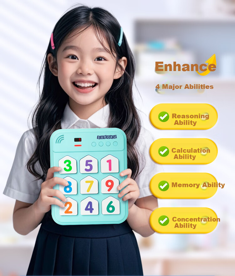 Manfenxiaoxueba Sudoku Ladder Training Machine, Mathematical Logic Thinking Learning Machine, Nine-Grid Digital Chessboard, Children's Educational Toy 19