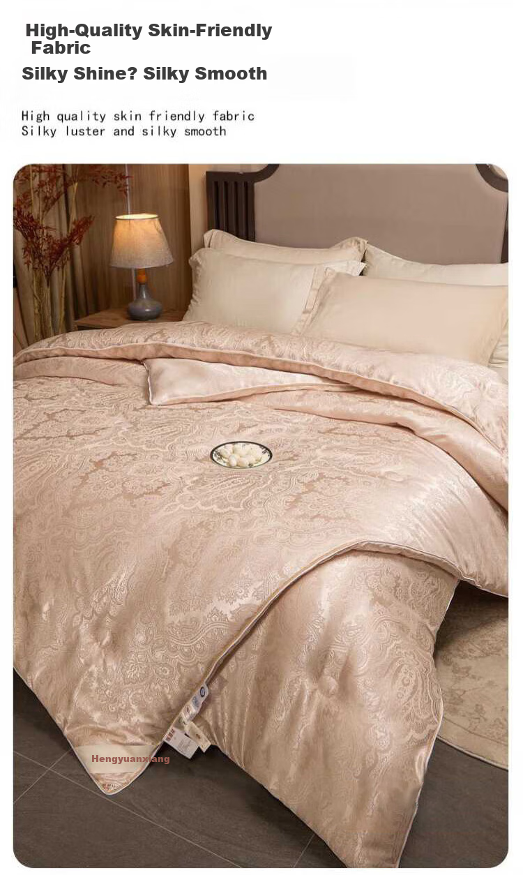 Hengyuanxiang Class A 100% Silk Comforter, 200x230cm Double Size, Spring And Autumn Quilt, 4 Jin Weight, Air Conditioning Quilt, All-Season Duvet Insert 3