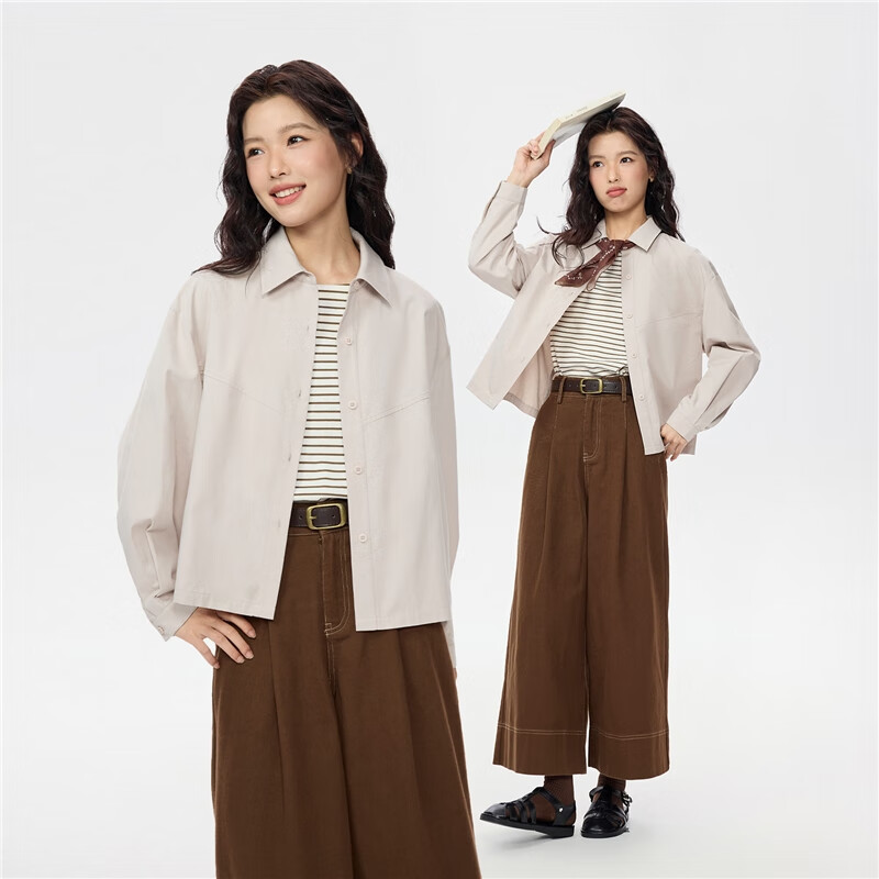 Giordano Women's Oversized Cotton Long Sleeve Casual Deconstructed Shirt Autumn Winter 13345854