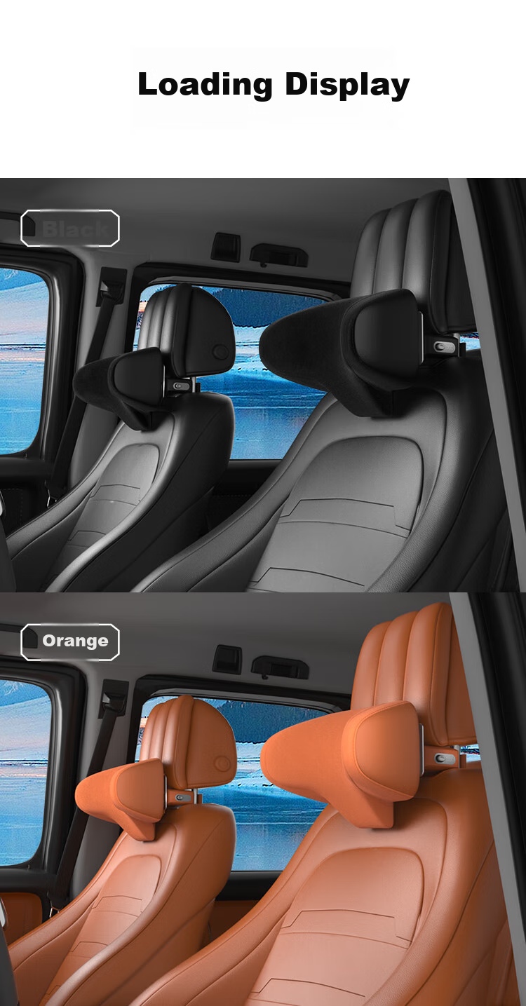 Bailichewu Starship Pro Four-Way Adjustable Car Headrest Neck Pillow, Comfortable Space Memory Foam Car Neck Support Pillow, Orange 11