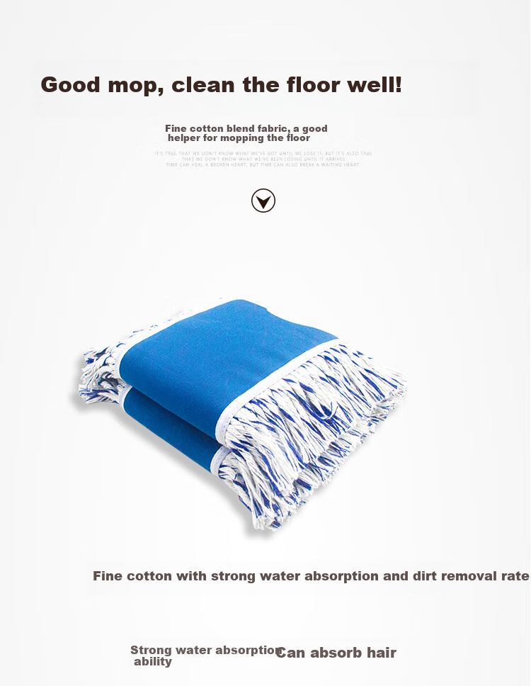 Jiebishi Flat Mop, Commercial Large Dust Pusher 90cm with 1 Cloth, Cotton Yarn Canvas Wet And Dry Dual-Use Tile Absorbent Cotton Gauze 6