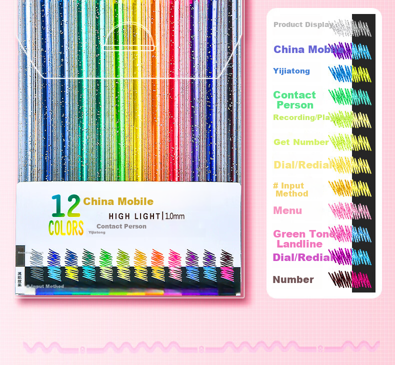 Shuxing 12-Color Retractable Gel Pens Flashing Glitter Gel Pens Luminous Liquid Sand for Kids Students Journal Pearl Outline Shiny Small Colored Highlighters 3