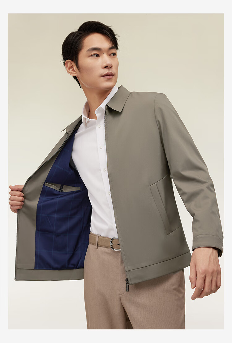 Hodo Jacket for Men, Turn-Down Collar, Comfortable Solid Color, Short Administrative Style, Cadre Style Office Style Coat for Men, B5 Navy Blue, Size 170 22