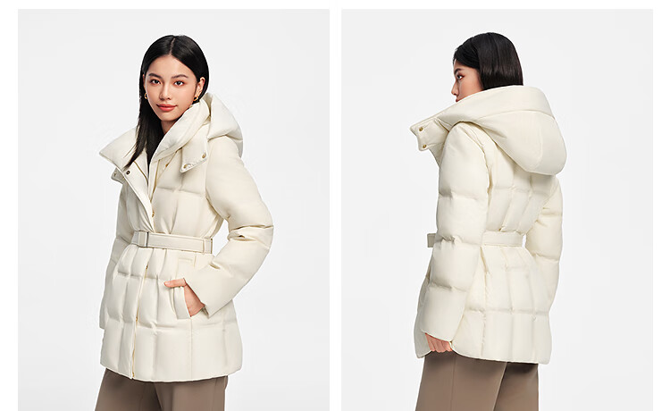 BOSIDENG Women's Thickened Goose Down Hooded Business Jacket Winter Coat New Year Red Hot Sale 19