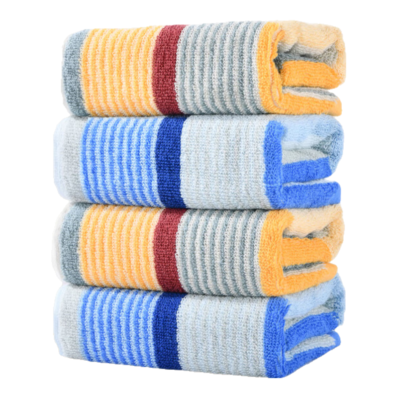 Yaguang Towel, Pure Cotton Class A Ultra-Soft Absorbent Face Towel, Sweet Color, 2-Pack Blue/yellow, 30*60cm, 65g/piece